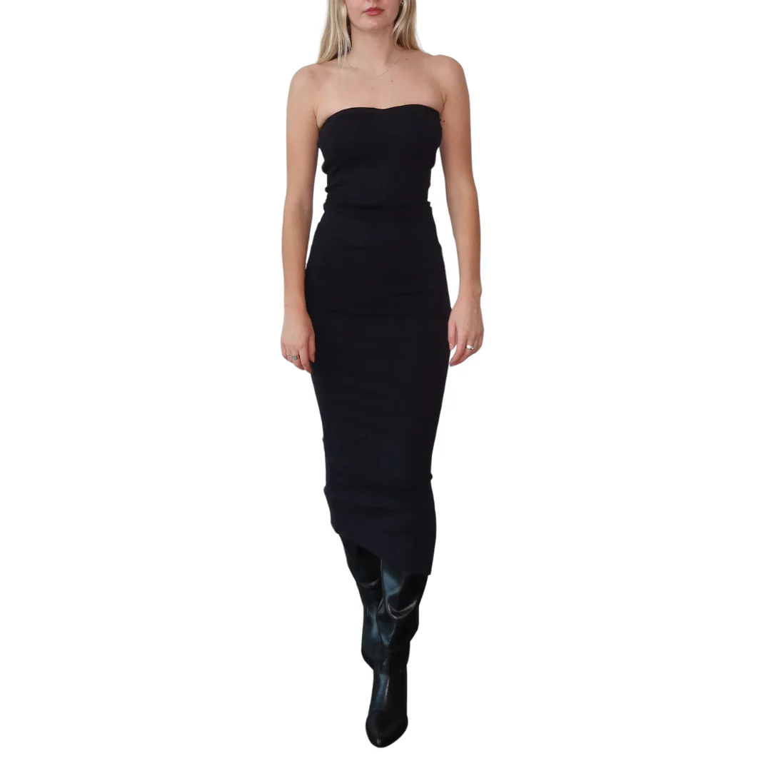 Brunette Womens Ribbed Tube Maxi Dress - Image 3