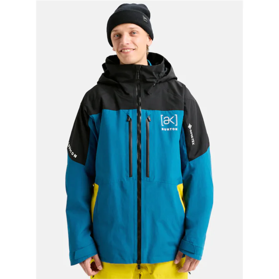 Burton Men's [ak] Swash GORE‑TEX 2L Jacket - True Black / Blue Teal / Atomic Yellow - Image 2