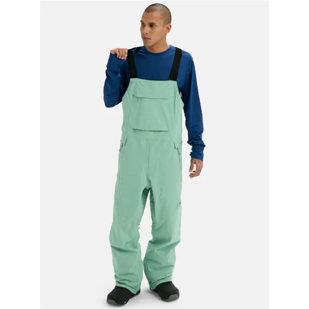 Burton Men's Reserve 2L Stretch Bib Snowpants-Soft Sage - Image 2