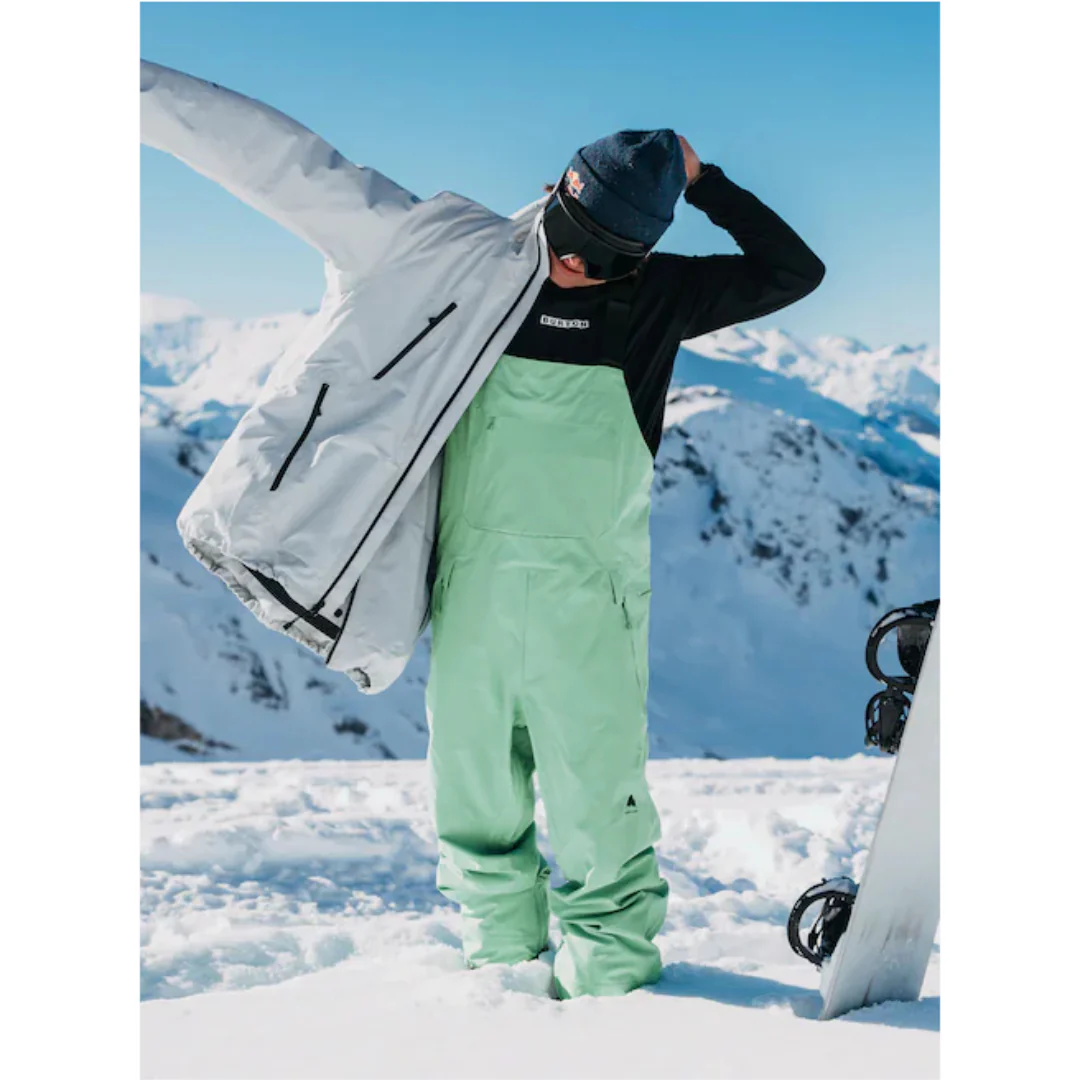 Burton Men's Reserve 2L Stretch Bib Snowpants-Soft Sage - Image 4