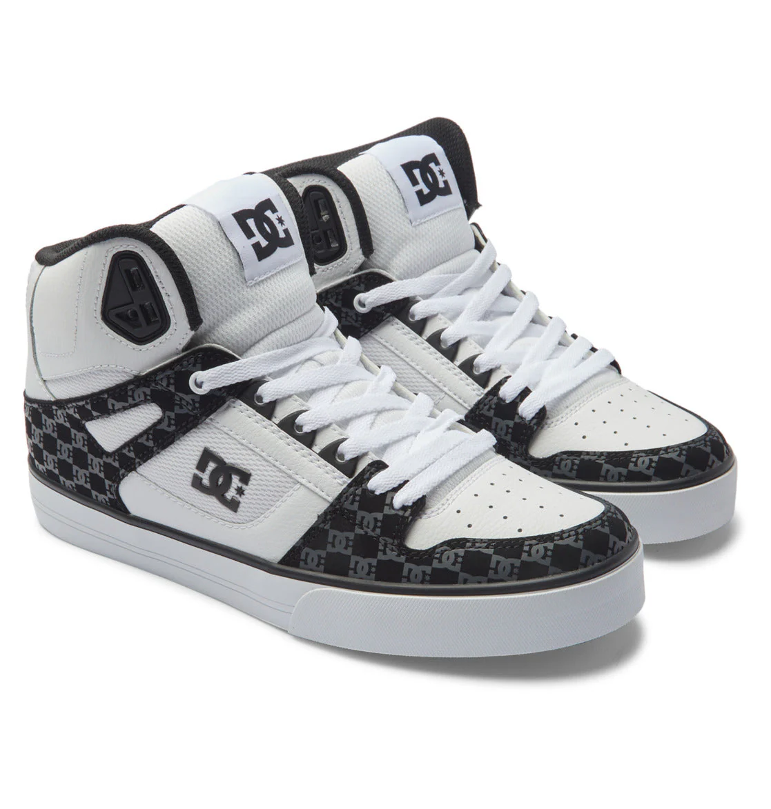 DC Men's Pure High-Top WC Shoes - Black/White Monogram - Image 2