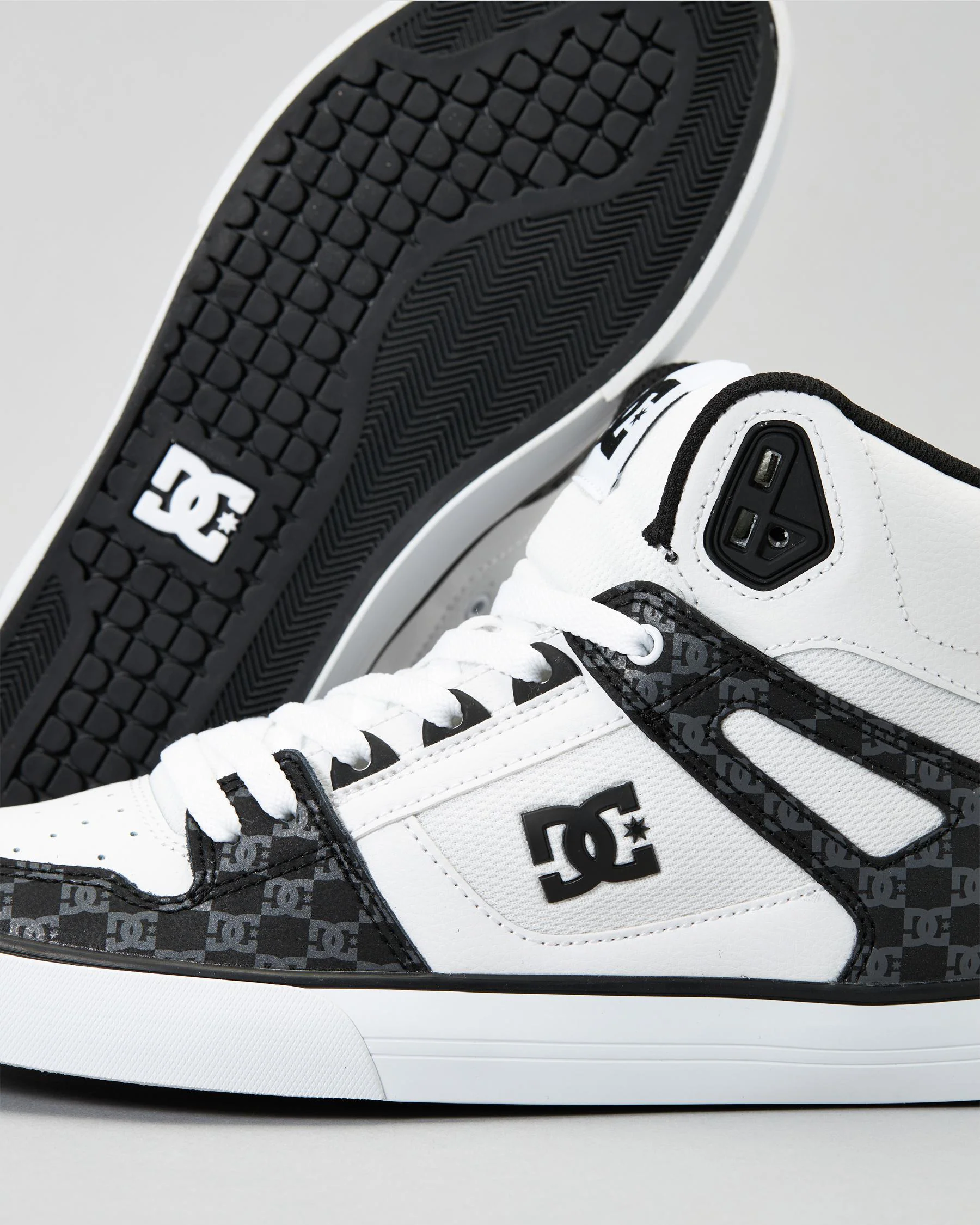 DC Men's Pure High-Top WC Shoes - Black/White Monogram - Image 3
