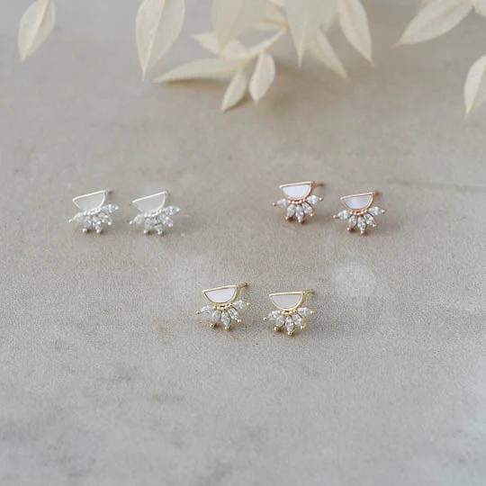 Glee Antique Studs - Mother Of Pearl