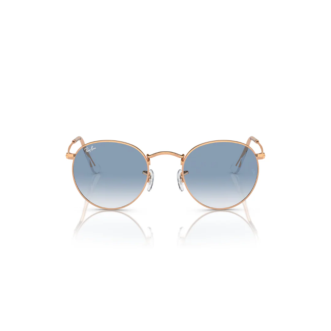 Ray Ban Round Metal - Rose Gold, Clear and Blue Gradient - Image 6