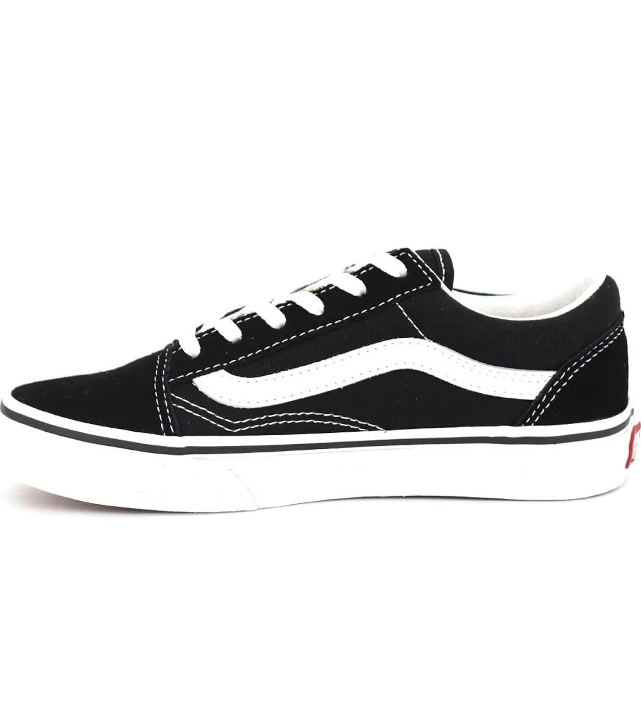 Vans Kids Old Skool Skateboard Shoes - Black/True White - Image 5