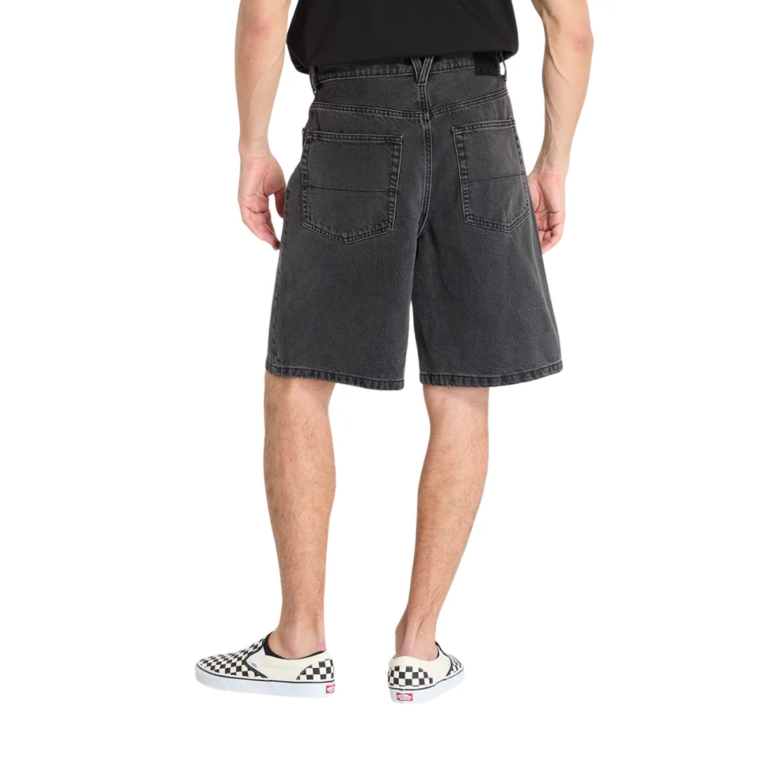Van's Men's Check-5 Baggy Denim Shorts - Washed Black - Image 3